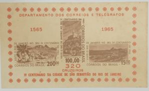 Bloco Comemorativo Rhm B 17 4o Centenario Da Cidade Do Rio De Janeiro 1965