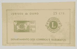 BLOCO COMEMORATIVO, RHM B-21, JUBILEU DE OURO LIONS 1967