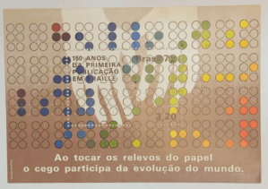 BLOCO COMEMORATIVO, RHM B-43, 150 ANOS DA PRIMEIRA PUBLICAÇÃO EM BRAILE 1979