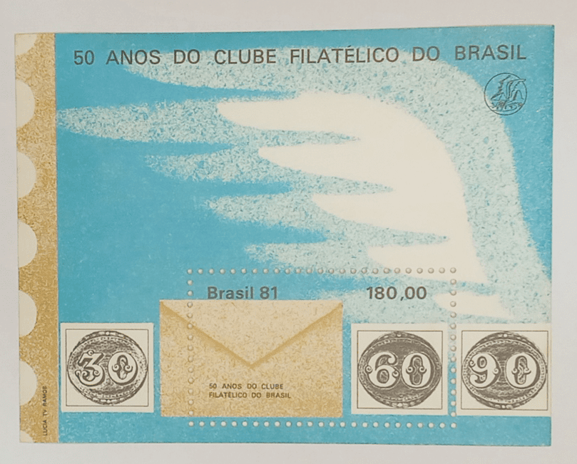 | Casa do Colecionador BLOCO COMEMORATIVO, RHM B-49, 50 ANOS CLUBE FILATÉLICO DO BRASIL 1981
