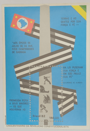 BLOCO COMEMORATIVO, RHM B-52, CINQUENTENÁRIO DA REVOLUÇÃO CONSTITUCIONALISTA 1982