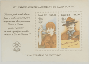 BLOCO COMEMORATIVO, RHM B-53, 75º ANIVERSÁRIO DO ESCOTISMO 1982