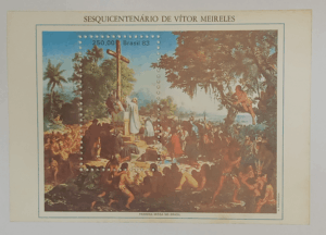 BLOCO COMEMORATIVO, RHM B-63, SESQUICENTENÁRIO DE VÍTOR MEIRELES 1983