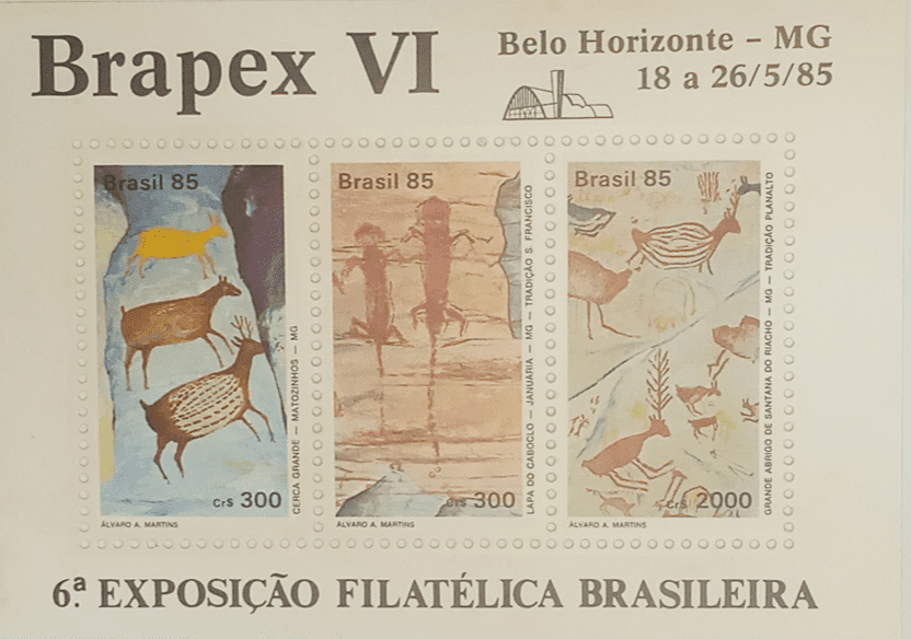 | Casa do Colecionador BLOCO COMEMORATIVO, RHM B-69, BRAPEX VI 1985
