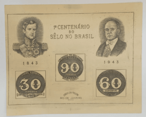 Bloco Comemorativo Rhm B 7 1o Centenario Do Selo No Brasil Modulo Maior 1943