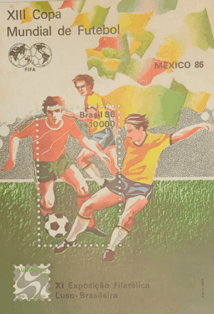 BLOCO COMEMORATIVO, RHM B-71, XIII COPA MUNDIAL DE FUTEBOL MEXICO 1986