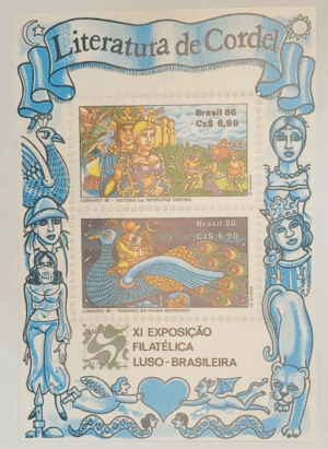BLOCO COMEMORATIVO, RHM B-73, XI EXPOSIÇÃO FILATÉLICA LUSO-BRASILEIRA 1986