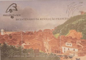 BLOCO COMEMORATIVO, RHM B-80, PHILEX FRANCE 1989