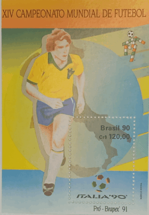 BLOCO COMEMORATIVO, RHM B-86, XIV CAMPEONATO MUNDIAL DE FUTEBOL 1990
