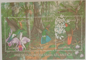 BLOCO COMEMORATIVO, RHM B-88, BRAPEX VIII 1991