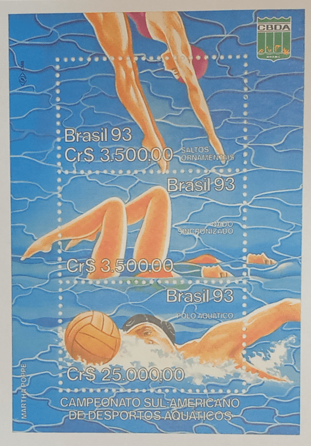 | Casa do Colecionador BLOCO COMEMORATIVO, RHM B-94, CAMPEONATO SUL-AMERICANO DE DESPORTOS AQUÁTICOS 1993