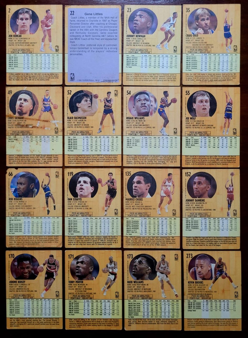 | Casa do Colecionador Card Basquete - Fleer Temporada 1991/1992 - Lote com 16 Cards