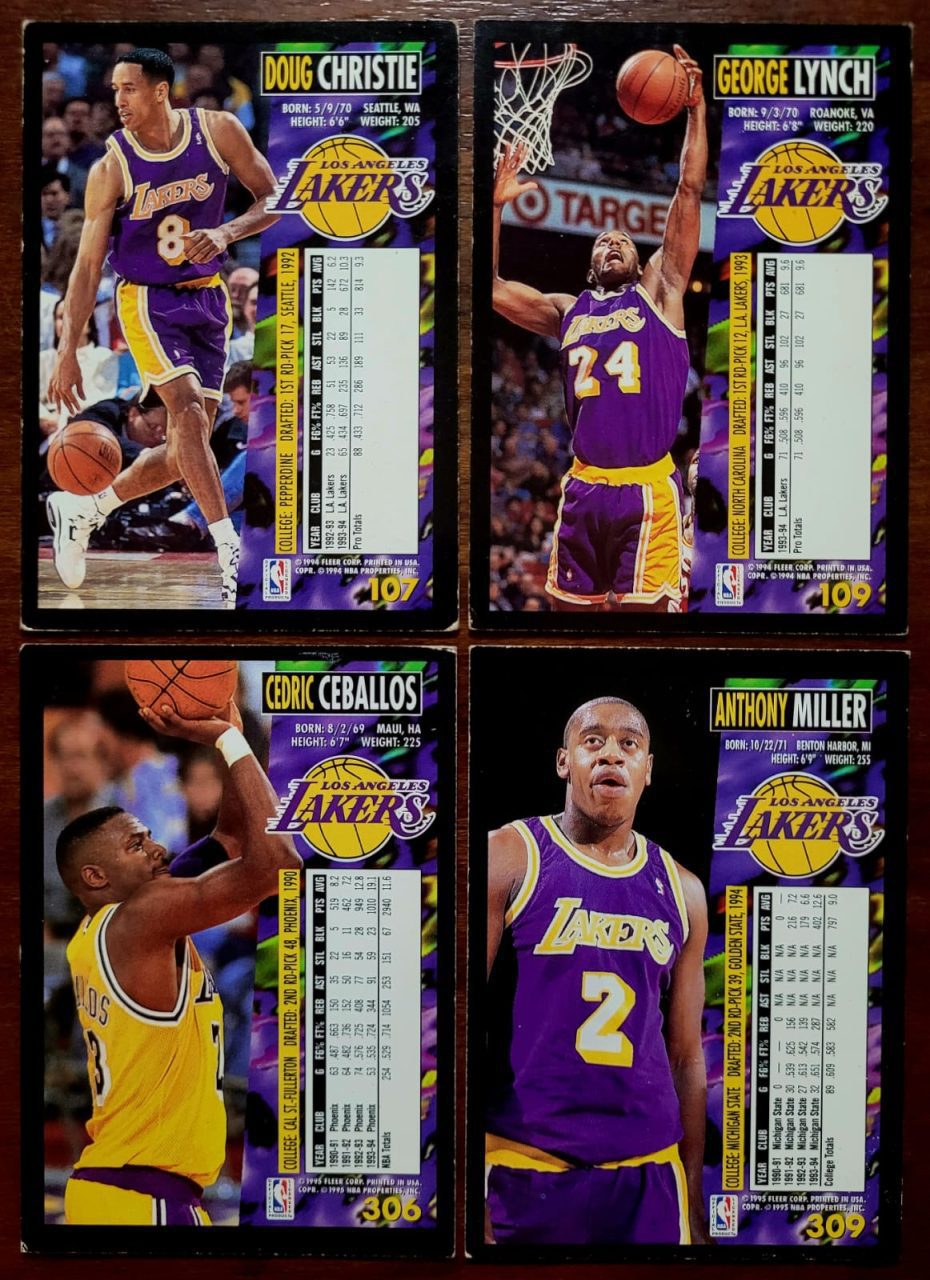 | Casa do Colecionador Card Basquete - Fleer Temporada 1994/1995 - Los Angeles Lakers