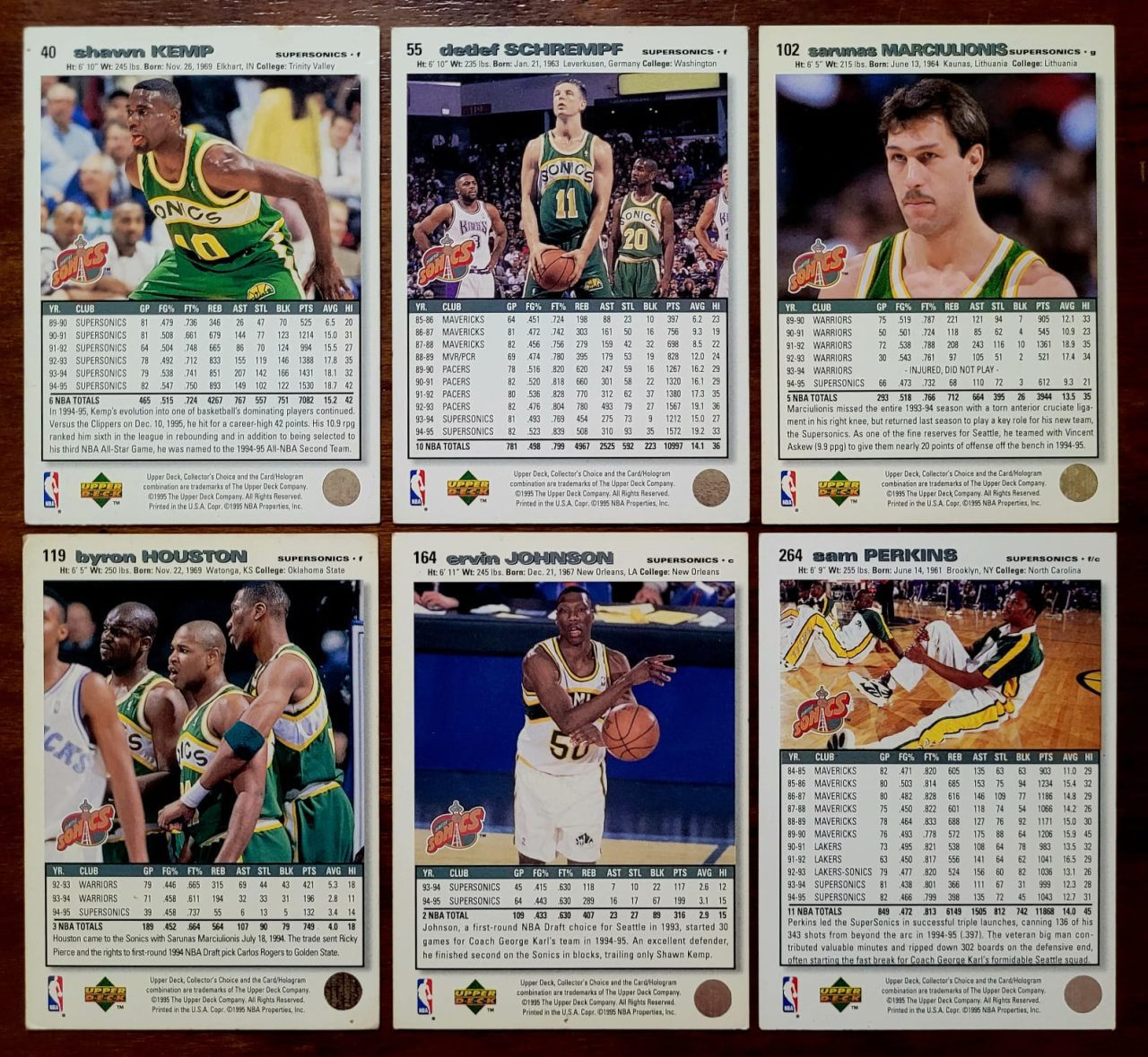 | Casa do Colecionador Card Basquete - Upper Deck Collector's Choice 1995 - Seattle Supersonics
