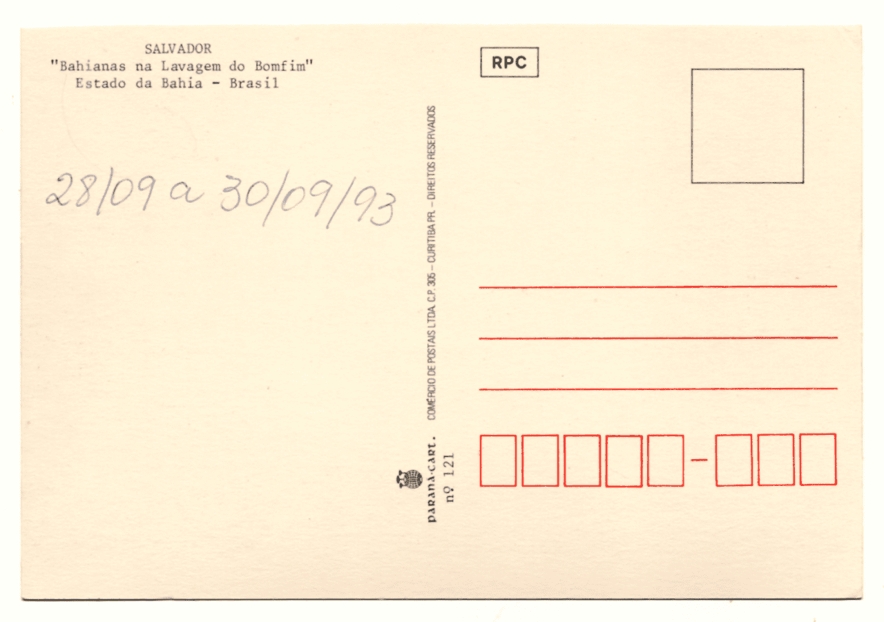 | Casa do Colecionador Cartão Postal Baianas na Lavagem do Bonfim - Bahia - Anos 90