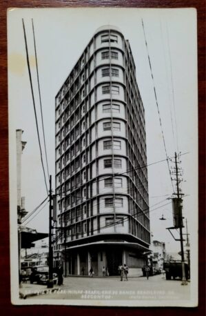 Cartão Postal - Minas Gerais (Juiz de Fora) Edifício do Banco Brasileiro de Descontos (Bradesco) – Foto Postal Colombo – Anos 50de 1959