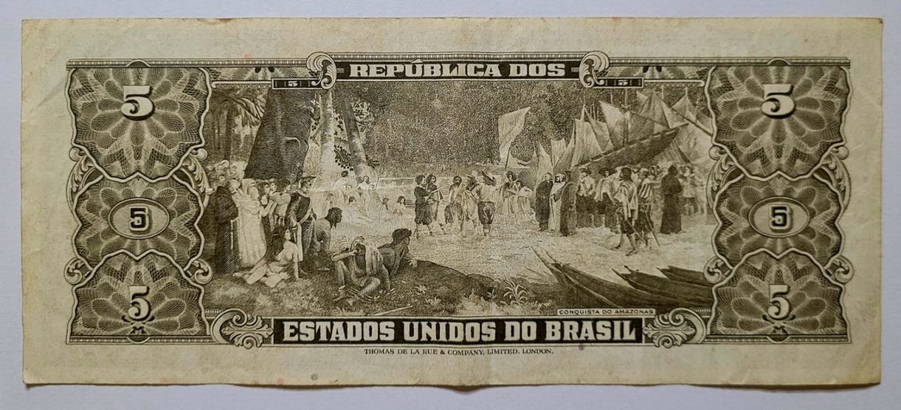 | Casa do Colecionador Cédula C071 - 5 (Cinco Cruzeiros) MBC (Ano 1962)