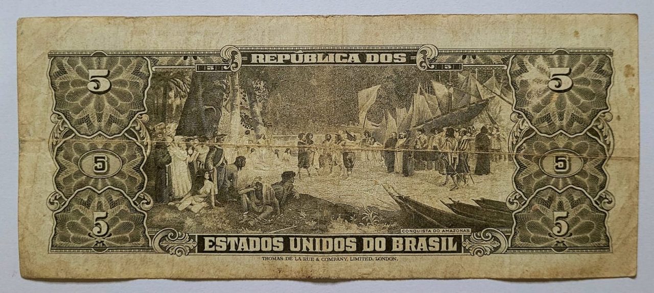 | Casa do Colecionador Cédula C073 - 5 (Cinco Cruzeiros) BC (Ano 1964)