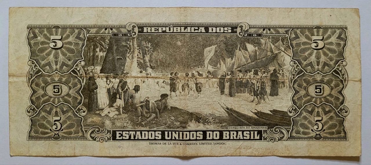| Casa do Colecionador Cédula C073a - 5 (Cinco Cruzeiros) MBC (Ano 1964)