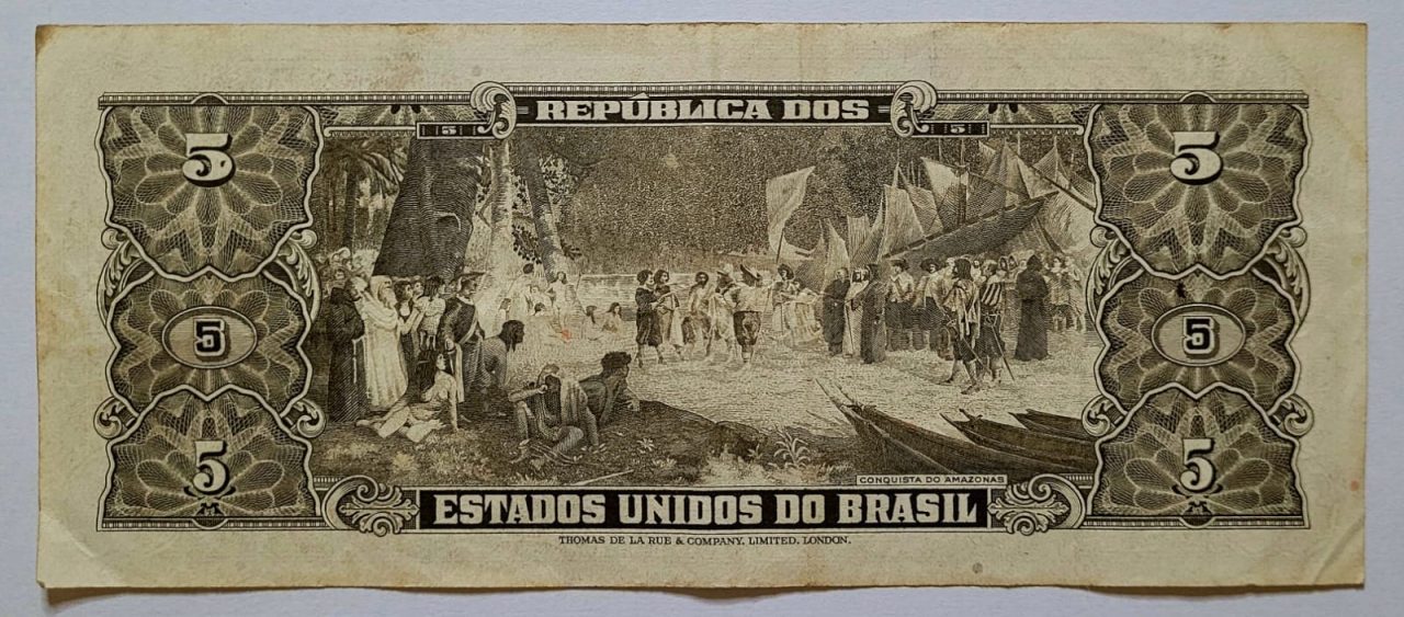 | Casa do Colecionador Cédula C073a - 5 (Cinco Cruzeiros) MBC (Ano 1964)