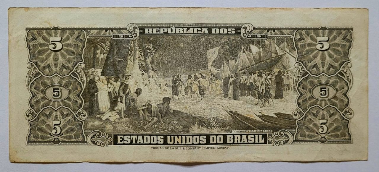 | Casa do Colecionador Cédula C073b - 5 (Cinco Cruzeiros) MBC (Ano 1964)