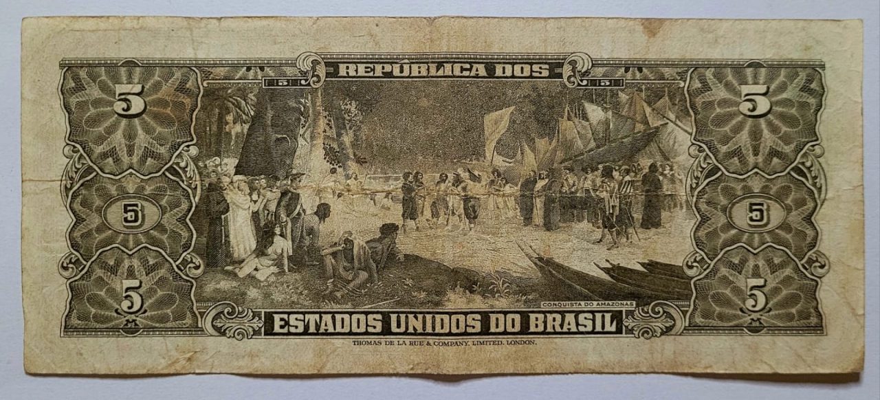 | Casa do Colecionador Cédula C073b - 5 (Cinco Cruzeiros) MBC (Ano 1964)