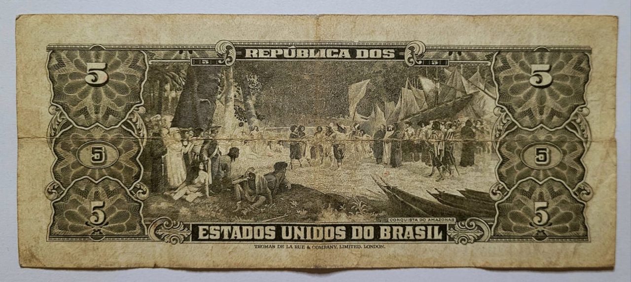 | Casa do Colecionador Cédula C074 - 5 (Cinco Cruzeiros) MBC (Ano 1964)