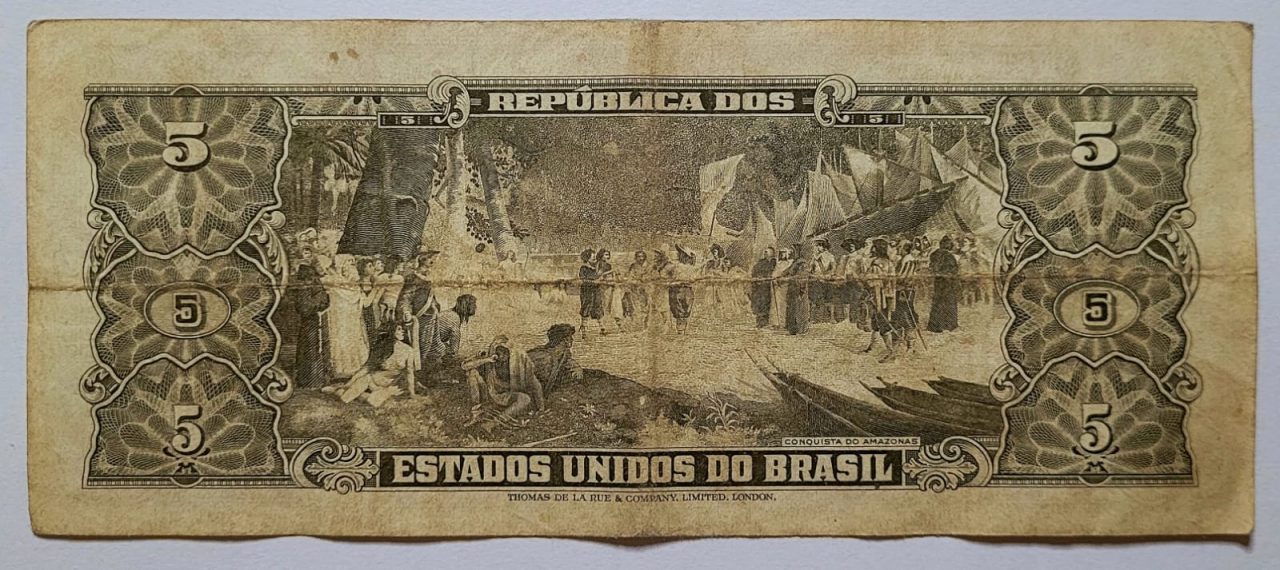 | Casa do Colecionador Cédula C074 - 5 (Cinco Cruzeiros) MBC (Ano 1964)