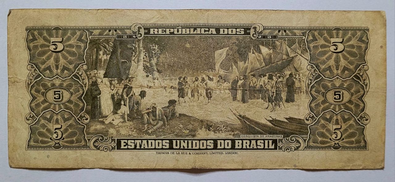 | Casa do Colecionador Cédula C074 - 5 (Cinco Cruzeiros) MBC (Ano 1964)