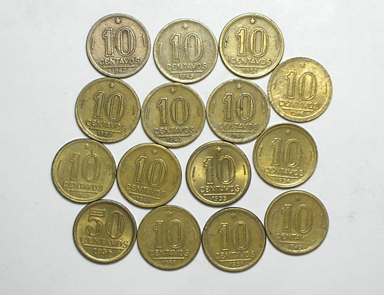 | Casa do Colecionador Coleção completa de 10 Centavos de 1942 a 1956 = 15 moedas