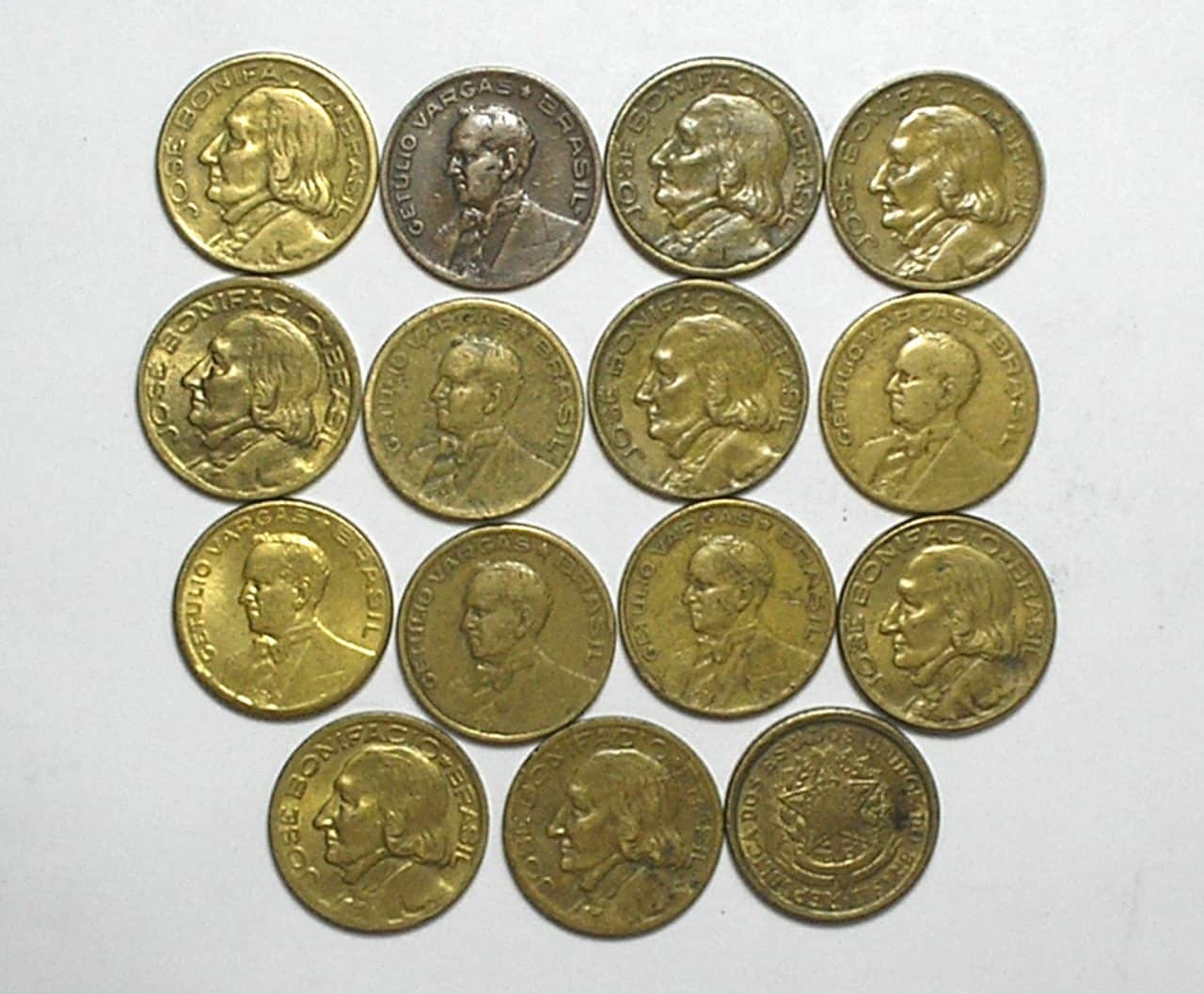 | Casa do Colecionador Coleção completa de 10 Centavos de 1942 a 1956 = 15 moedas