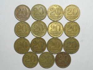 Coleção completa de 20 Centavos de 1942 a 1956 = 15 moedas