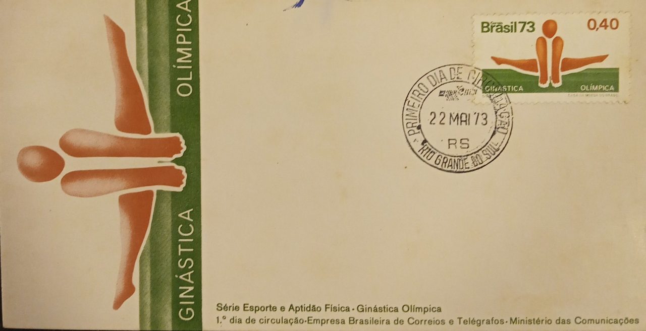| Casa do Colecionador GINASTICA OLÍMPICA 73, RHM 014, UFs 42,50, FDC, MINT, "SERIE ESPORTE E APTIDÃO FISICA" , CPD, SELO RHM C-775