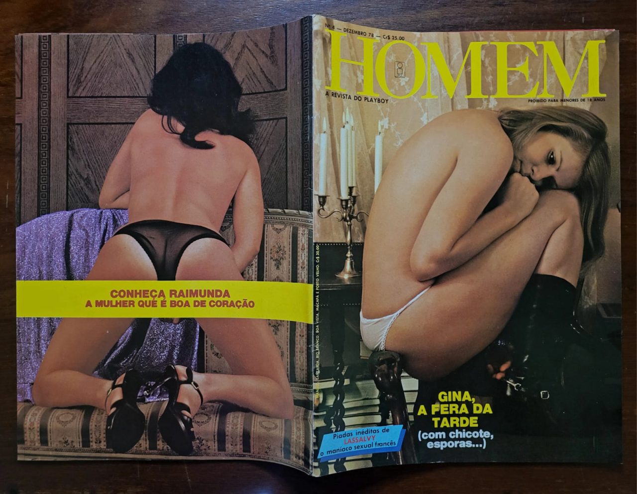| Casa do Colecionador Revista Homem Nº 04 - Gina, A Fera da Tarde (Idéia Editorial) Rara Edição Erótica Vintage - Dezembro de 1978