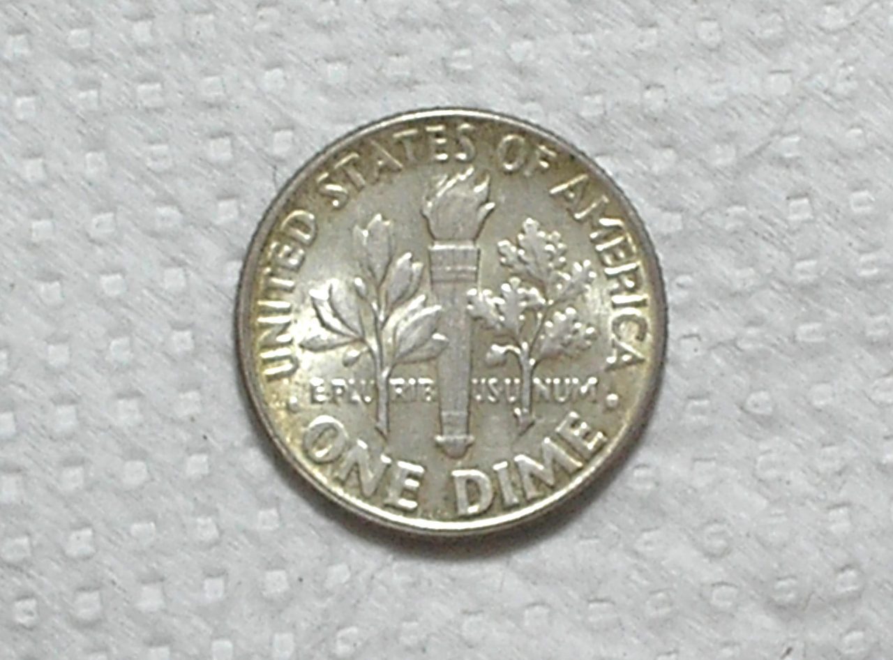 | Casa do Colecionador Usa) 10 Cents - 1953 / Roosevelt / Soberba / Prata / box65.1