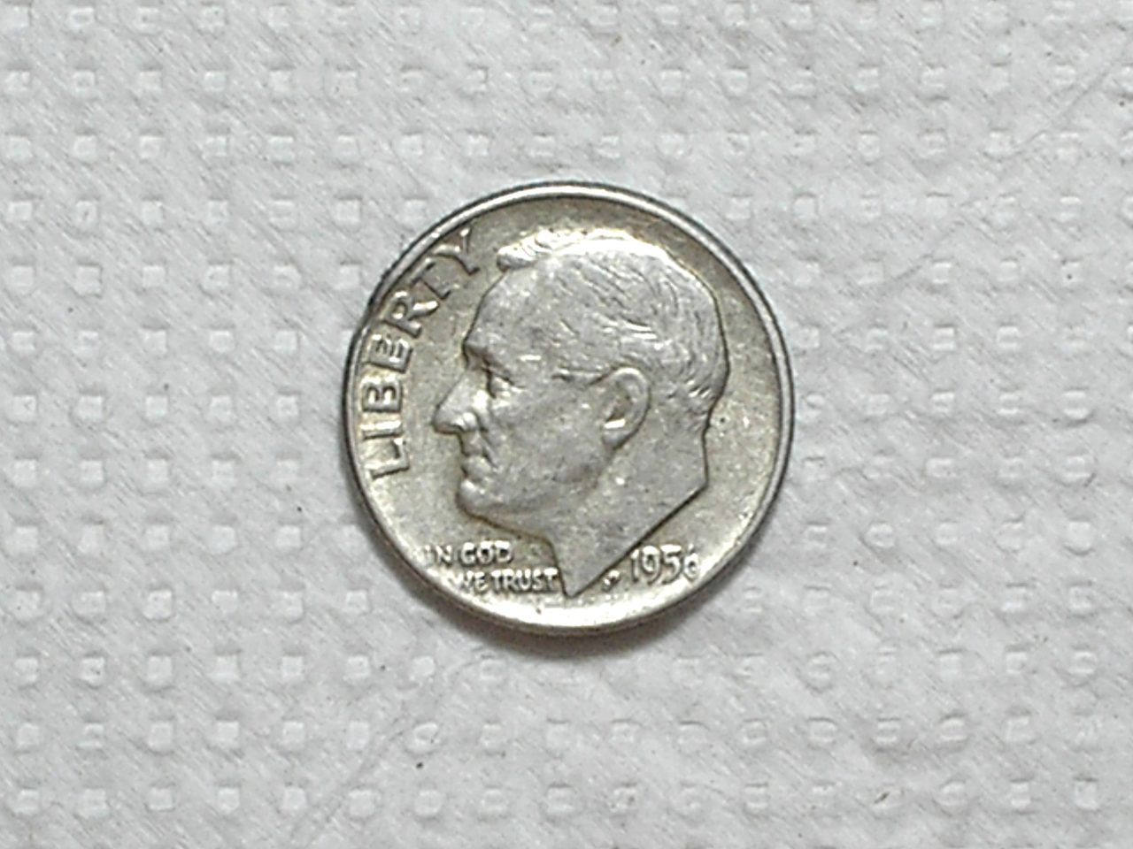 | Casa do Colecionador Usa) 10 Cents - 1956-D / Roosevelt / Mbc / Prata / box65