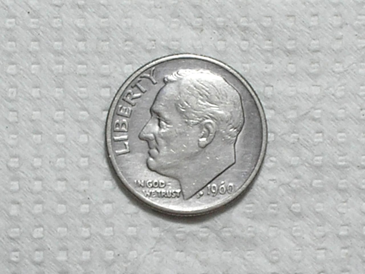 | Casa do Colecionador Usa) 10 Cents - 1960 / Roosevelt / Mbc / Prata / box65