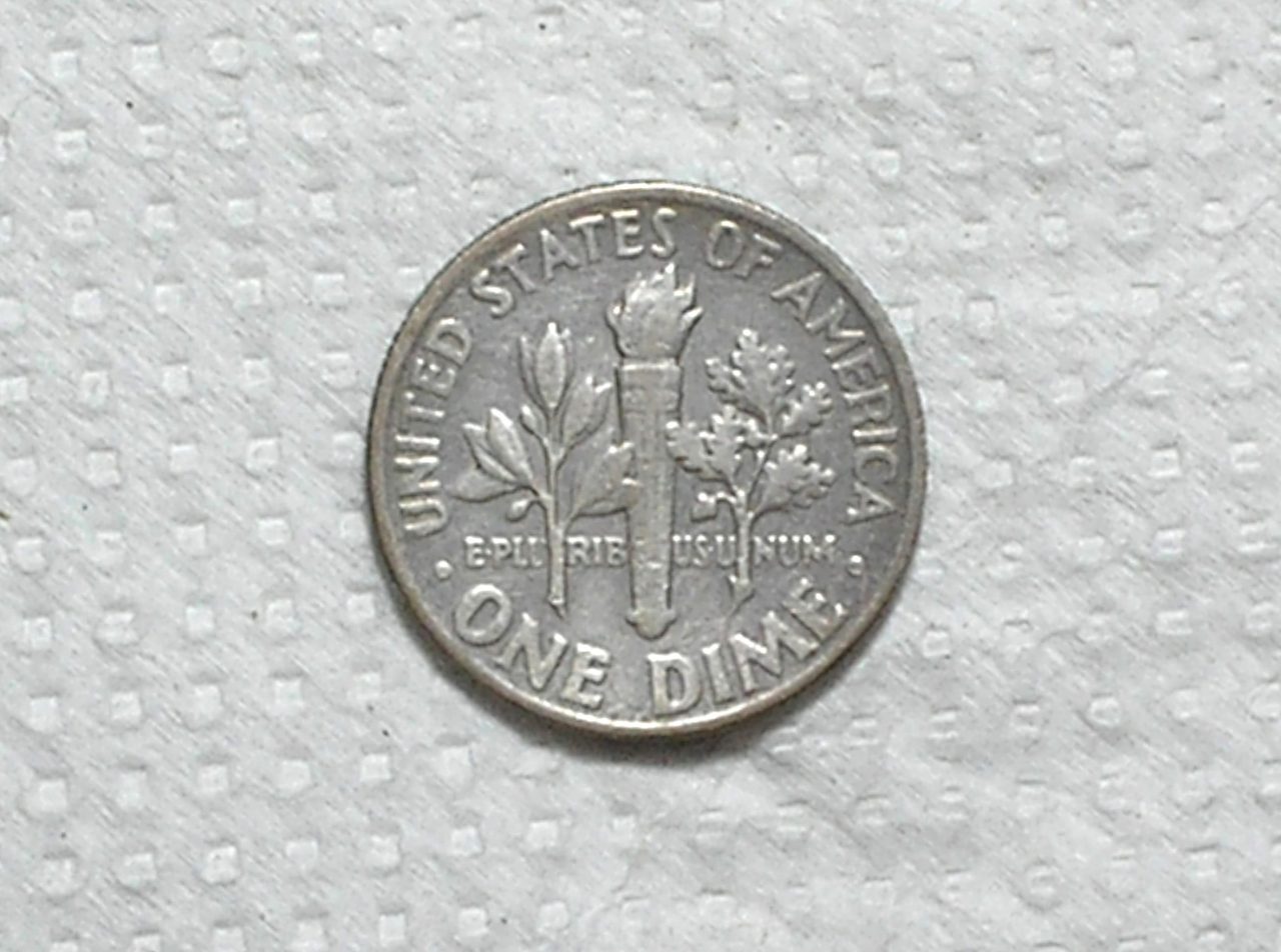 | Casa do Colecionador Usa) 10 Cents - 1961 / Roosevelt / Mbc / Prata / box65
