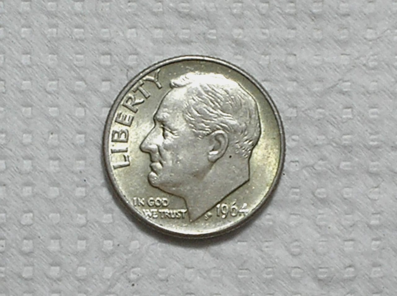 | Casa do Colecionador Usa) 10 Cents - 1964-D / Roosevelt / Soberba / Prata / box65