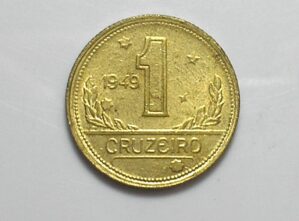Brasil, 1 Cr$ 1949 Atenção: Flor de cunho / Mapa do Brasil