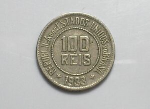Brasil, 100 Rs. 1933 Escassa / Cu/Ni