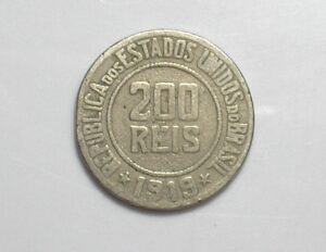 Brasil, 200 Rs. 1919 Data Escassa / Cu-Ni