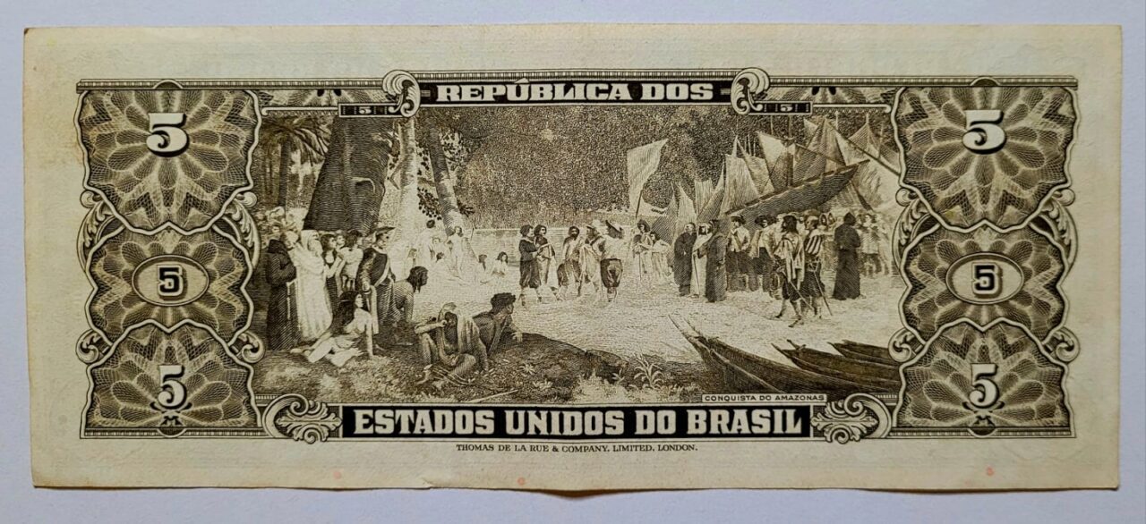 | Casa do Colecionador Cédula C074b - 5 (Cinco Cruzeiros) MBC+ (Ano 1964)