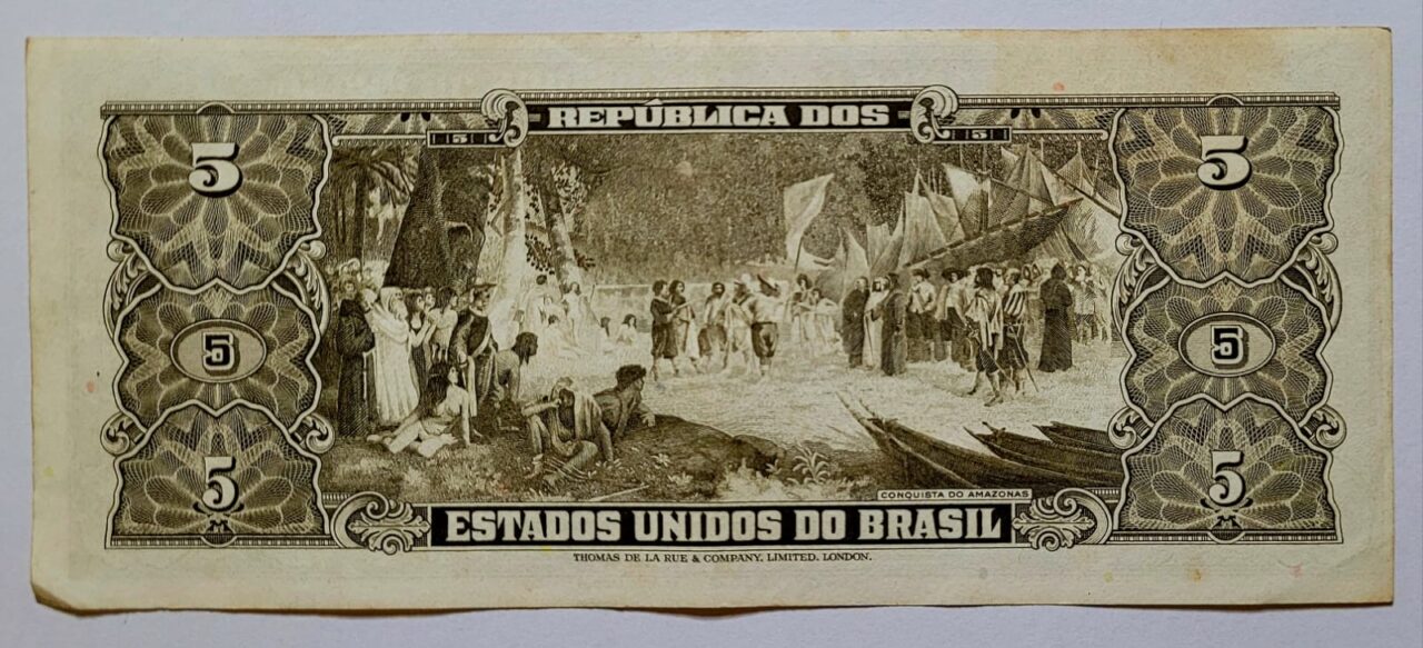 | Casa do Colecionador Cédula C074b - 5 (Cinco Cruzeiros) MBC+ (Ano 1964)