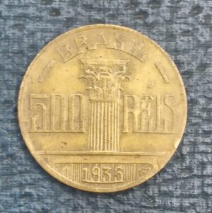 MOEDA DE BRONZE-ALUMÍNIO, BRASIL, 500 RÉIS, 1936, ERA VARGAS, REGENTE FEIJÓ, 5,00gr