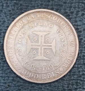 MOEDA DE PORTUGAL, PRATA, 1000 REIS, 1898, 4º Centenário da Descoberta da Índia, 25gr