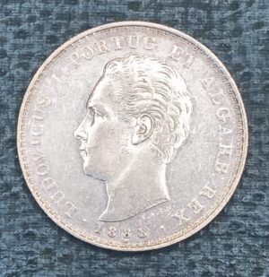 MOEDA DE PORTUGAL, PRATA, 500 REIS, 1888, LUDOVICUS I, 12gr