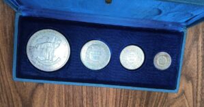 MOEDA DE PRATA, BRASIL PRIMEIRA REPÚBLICA, SÉRIE 4000, 2000, 1000 e 400RÉIS, ANO 1900, 4º Centenário do Descobrimento do Brasil. COMEMORATIVA.