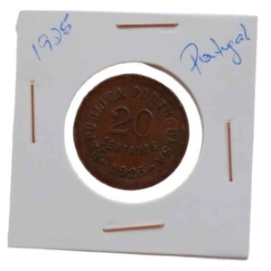 PORTUGAL 20 CENTAVOS 1925 MOEDA BRONZE