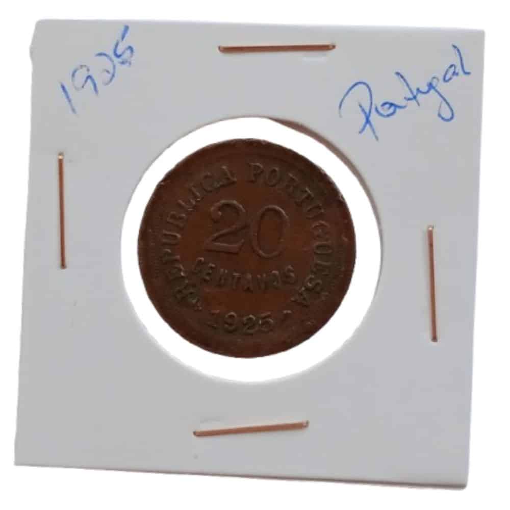 | Casa do Colecionador PORTUGAL 20 CENTAVOS 1925 MOEDA BRONZE